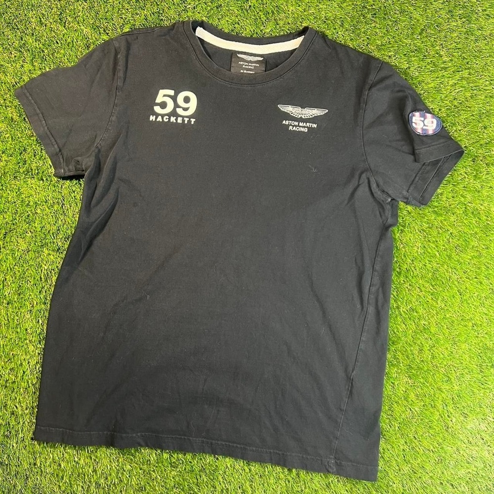 Hackett Aston Martin Racing 59 Graphic T Shirt Black XL Formula 1 Cotton Tee